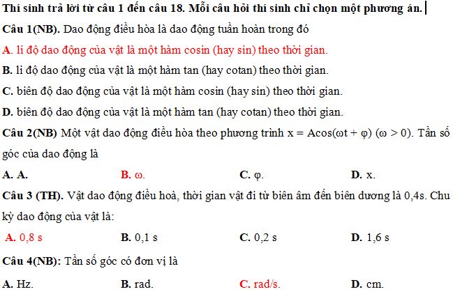 Đề thi Giữa học kì 1 môn Vật lý lớp 11