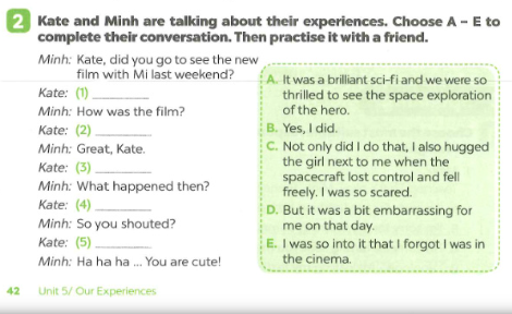 SBT Tiếng Anh 9 Unit 5 Speaking minh họa 1