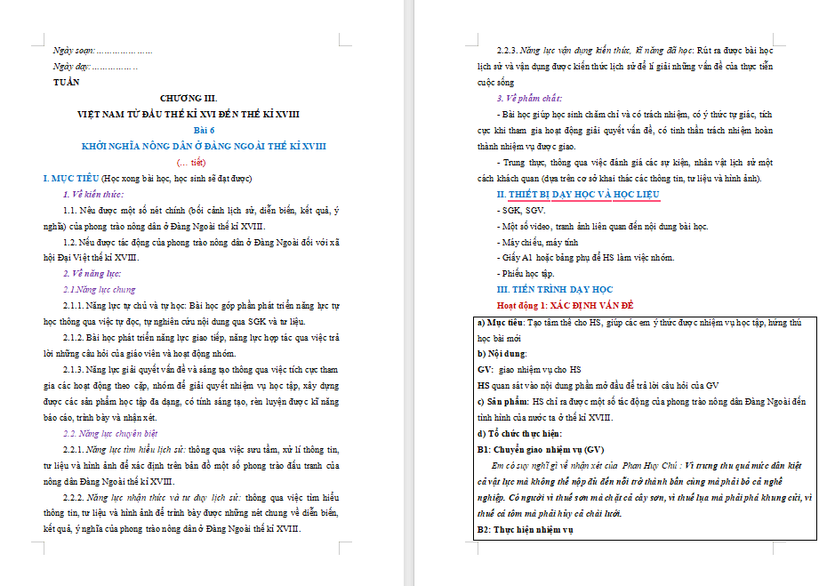 Giáo án PowerPoint Lịch sử 8 Bài 6