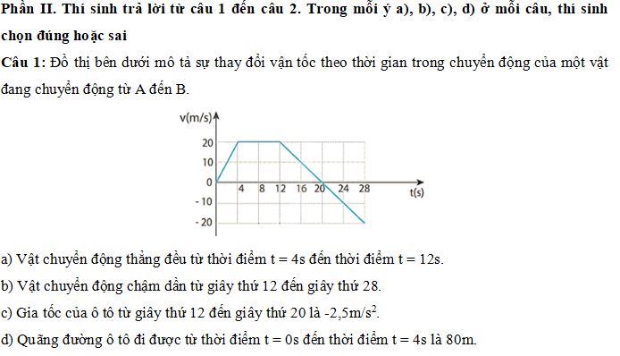 Đề thi Giữa học kì 1 môn Vật lý lớp 10