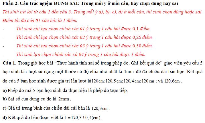 Đề thi Giữa học kì 1 môn Vật lý lớp 10