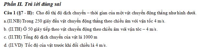 Đề thi Giữa học kì 1 môn Vật lý lớp 10
