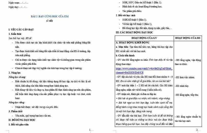 Chủ đề 1 Bài 2: Bạn cùng học của em