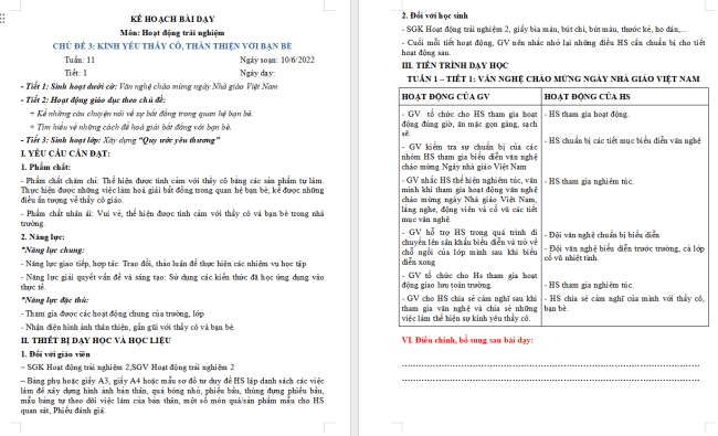 Giáo án Hoạt động trải nghiệm 3 Tuần 11