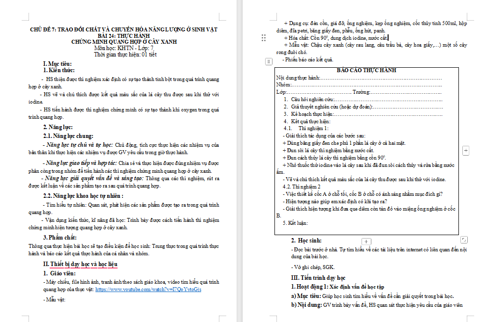 Giáo án PowerPoint Khoa học tự nhiên 7 Bài 24