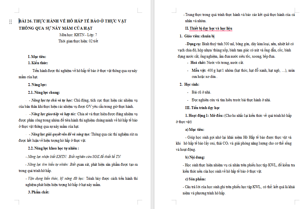 Giáo án PowerPoint Khoa học tự nhiên 7 Bài 26