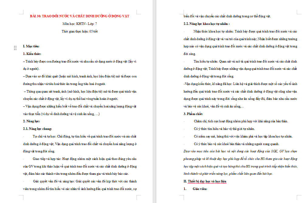 Giáo án PowerPoint Khoa học tự nhiên 7 Bài 30