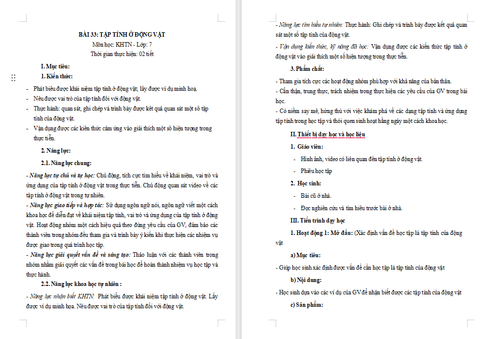 Giáo án PowerPoint Khoa học tự nhiên 7 Bài 33