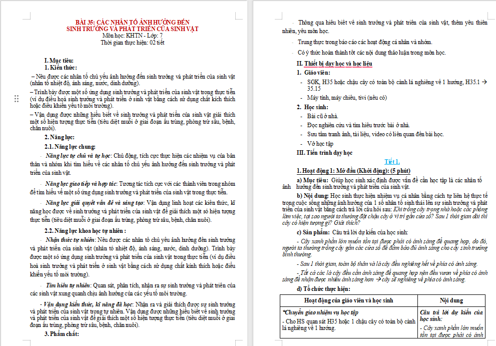 Giáo án PowerPoint Khoa học tự nhiên 7 Bài 35