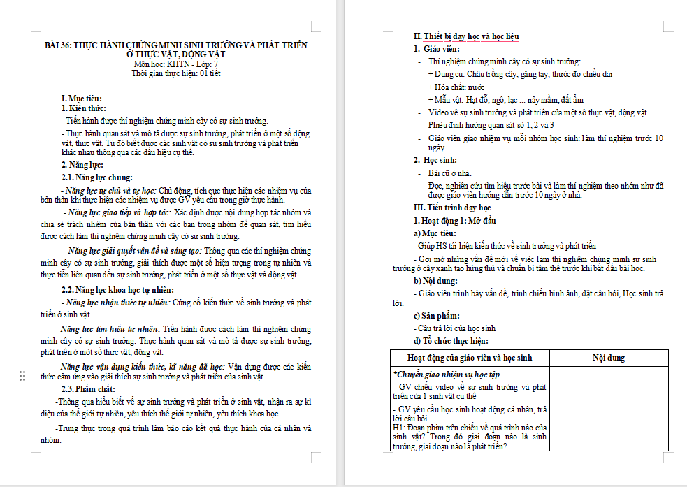 Giáo án PowerPoint Khoa học tự nhiên 7 Bài 36