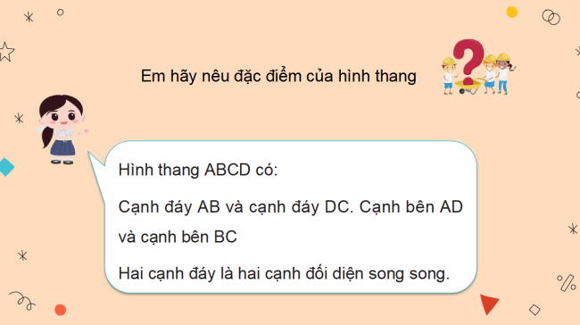 PowerPoint dạy thêm Toán 5 Bài 26: Hình thang. Diện tích hình thang