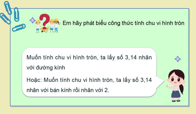 PowerPoint dạy thêm Toán 5 Bài 27: Đường tròn. Chu vi và diện tích hình tròn