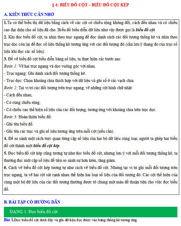 Biểu đồ cột, biểu đồ cột kép