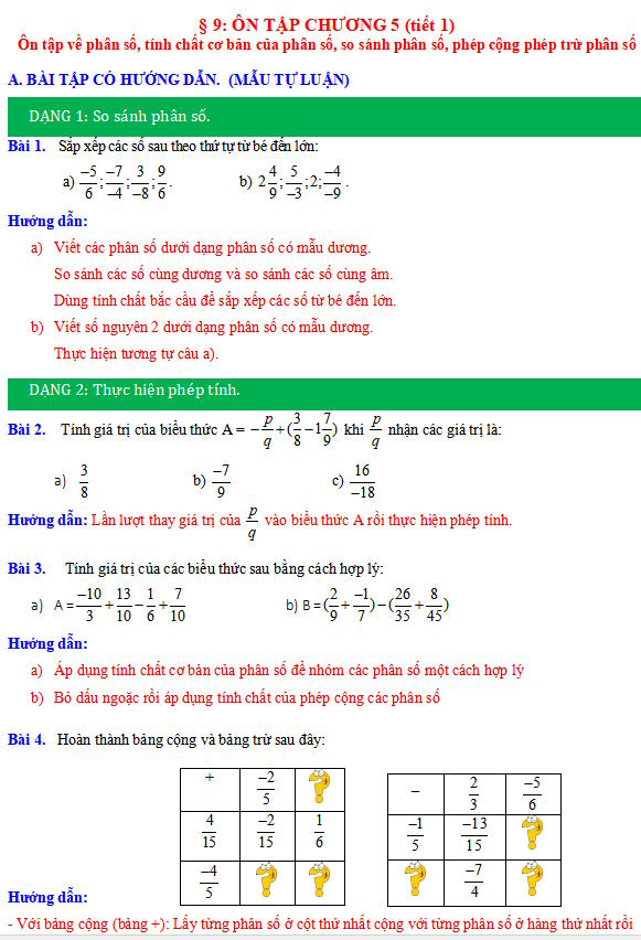 Ôn tập chương 5