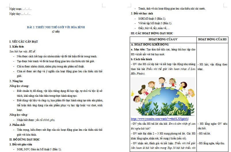 Chủ đề 4 Bài 1: Kĩ quan thế giới