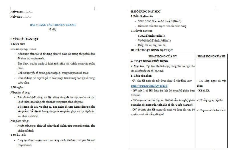 Chủ đề 5 Bài 2: Sáng tác truyện tranh