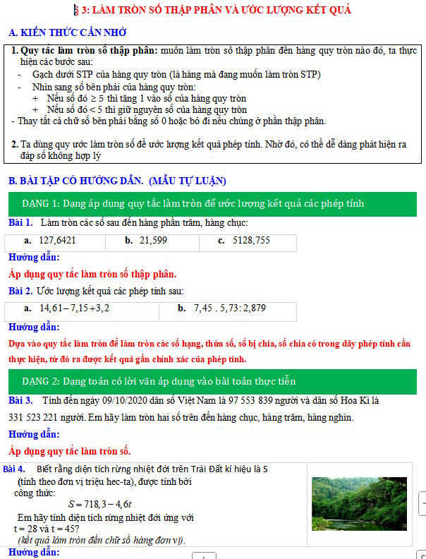 Làm tròn số thập phân và ước lượng kết quả