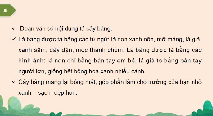 PowerPoint Tiếng Việt 4 Viết đoạn văn cho bài văn miêu tả cây cối