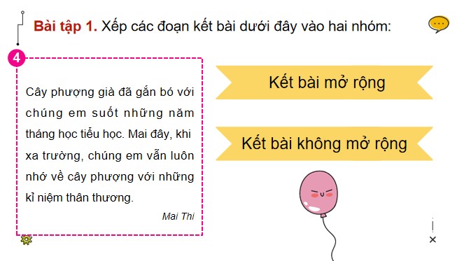 PowerPoint Tiếng Việt 4 Viết đoạn kết bài cho bài văn miêu tả cây cối