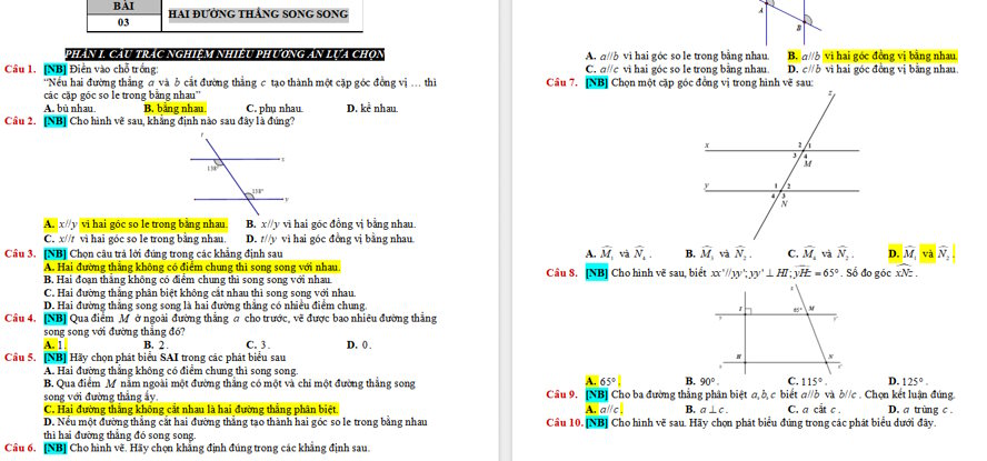 Hai đường thẳng song song