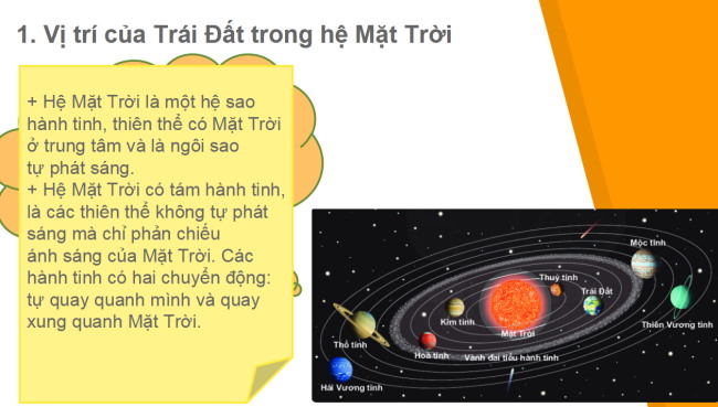 PowerPoint Địa lí 6 Bài 6: Trái Đất trong hệ Mặt Trời