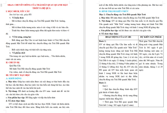 Giáo án Địa lí 6 Bài 8