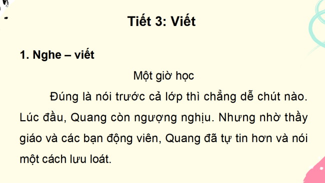 PowerPoint Tiếng Việt 2 Bài 6: Viết Một giờ học