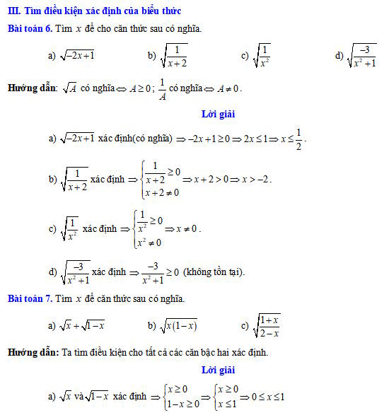 Căn bậc hai và căn thức bậc hai 