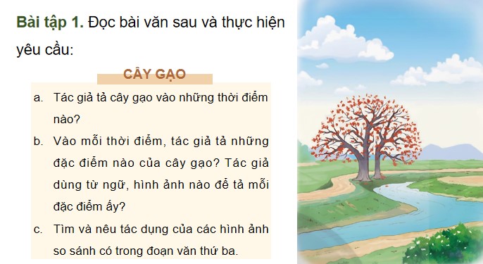 PowerPoint Tiếng Việt 4 Luyện tập quan sát, tìm ý cho bài văn miêu tả cây cối