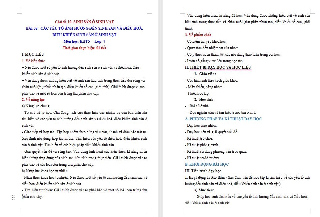 Giáo án PowerPoint Khoa học tự nhiên 7 Bài 38