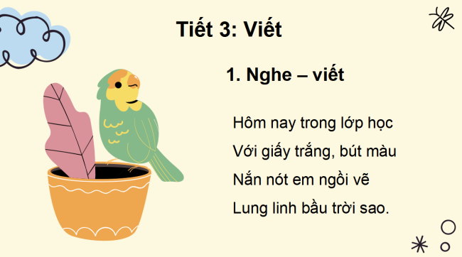 PowerPoint Tiếng Việt 2 Bài 14: Viết Em học vẽ