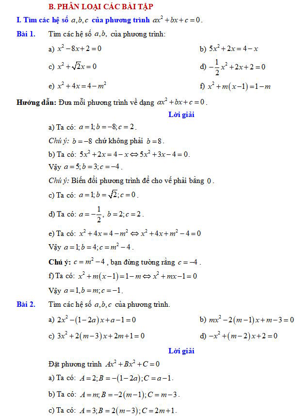 Phương trình bậc hai một ẩn