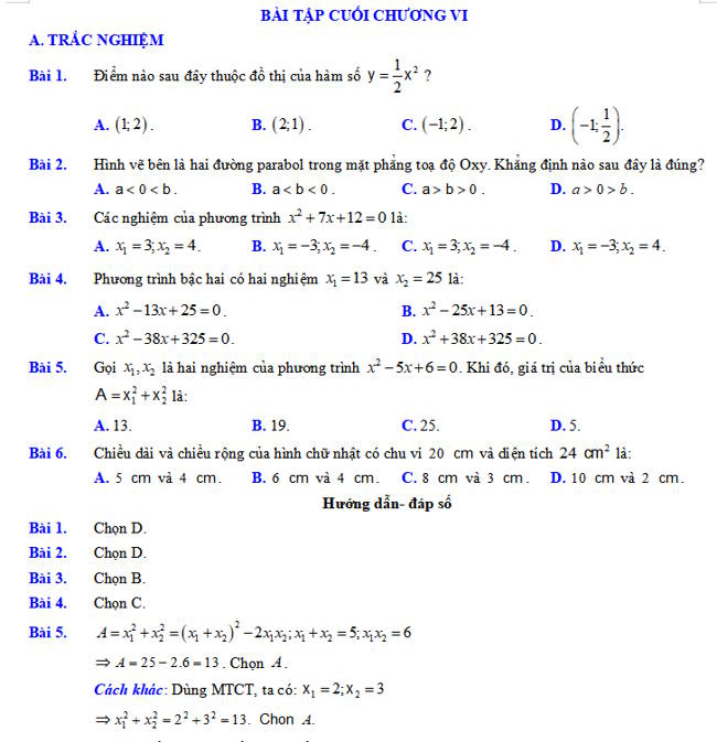 Bài tập cuối chương 6