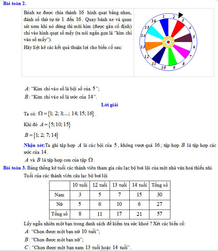 Xác suất của biến cố liên quan tới phép thử