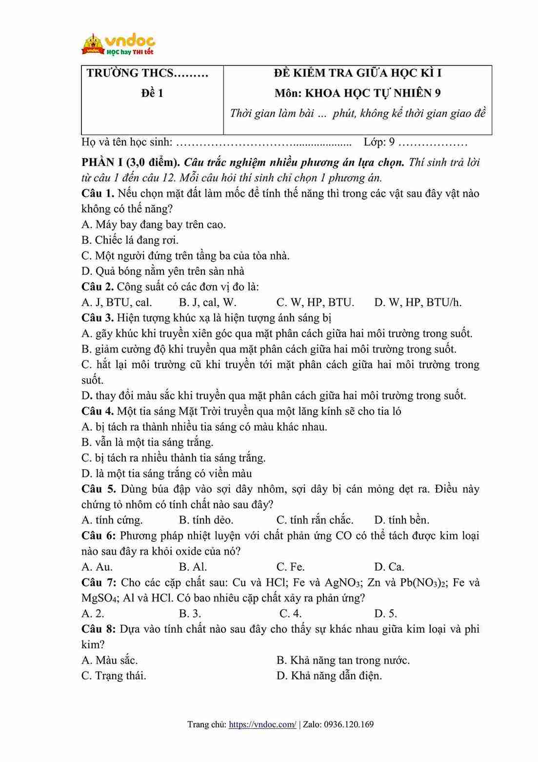 bo de thi giua hoc ki 1 khoa hoc tu nhien 9 ket noi tri thuc cv 7991 hinh anh 0 1*809158