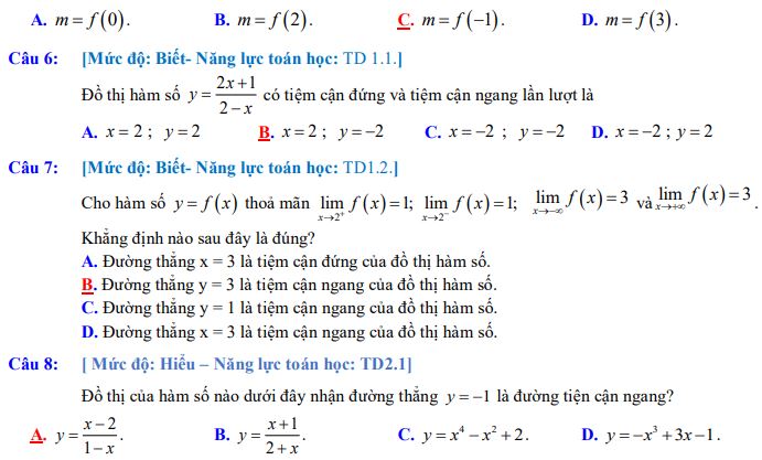Đề thi giữa kì 1 lớp 12 môn Toán