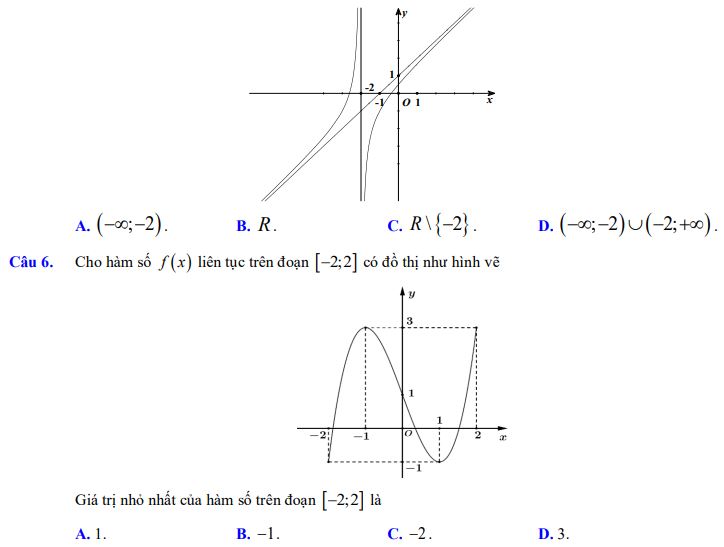 Đề thi giữa kì 1 lớp 12 môn Toán