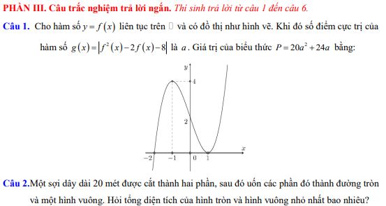 Đề thi giữa kì 1 lớp 12 môn Toán