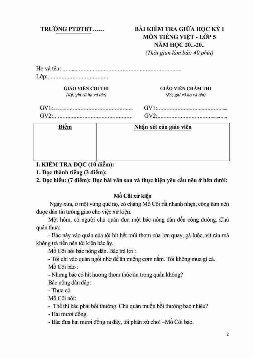 De thi GK1 Tieng viet 5 CD De 2 2*809506