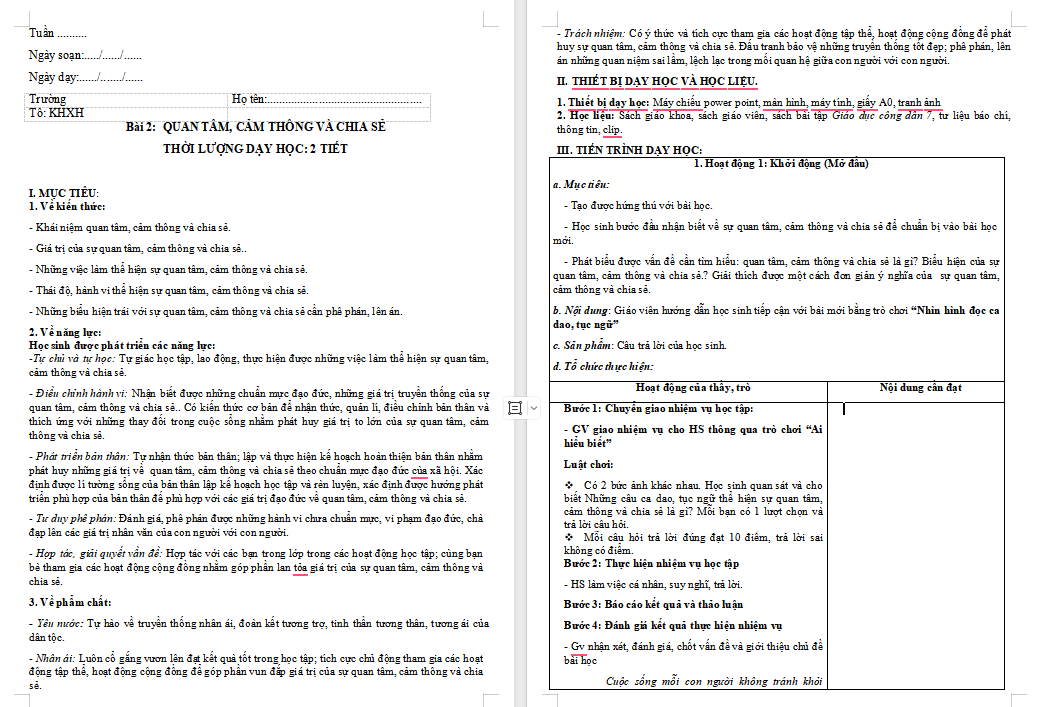 Giáo án PowerPoint Giáo dục công dân 7 Bài 2