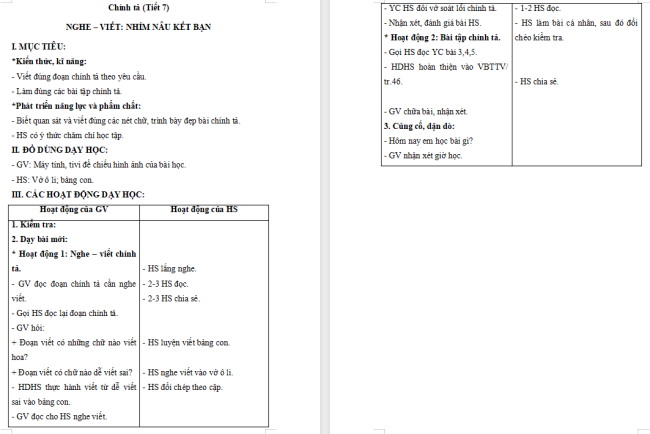 Giáo án Tiếng Việt 2 Bài 20: Viết Nhím nâu kết bạn