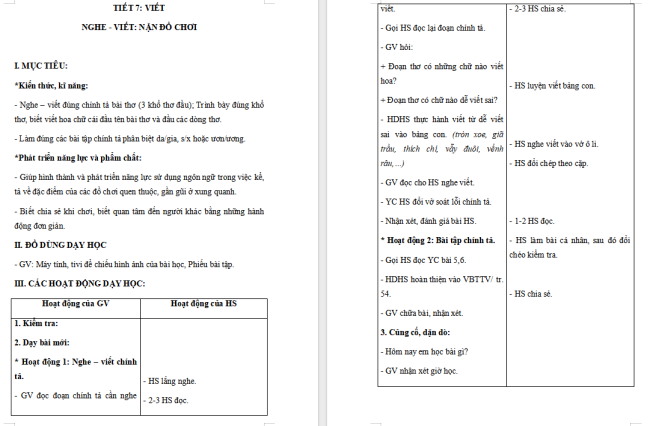 Giáo án Tiếng Việt 2 Bài 24: Viết Nặn đồ chơi