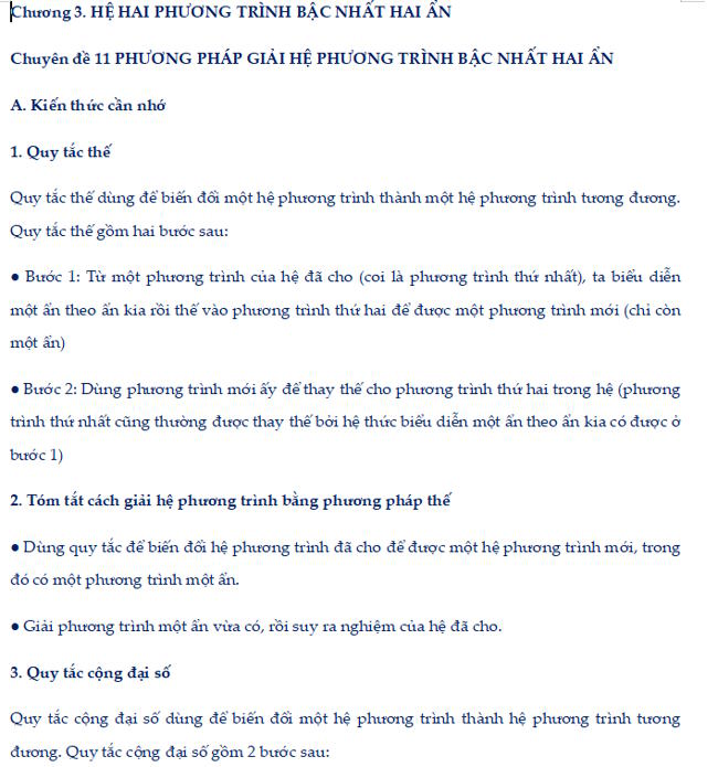 Phương pháp giải hệ phương trình bậc nhất hai ẩn