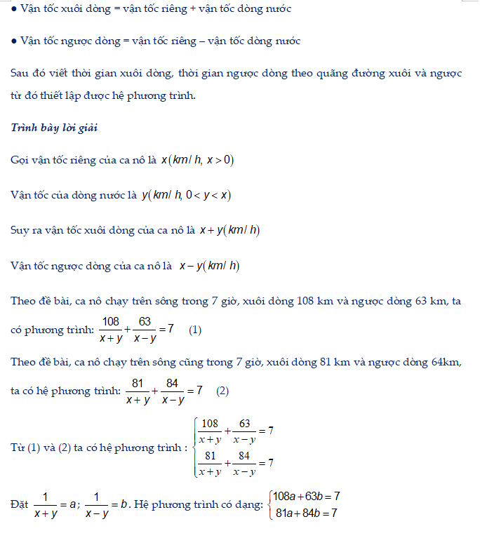 Giải toán bằng cách lập hệ phương trình