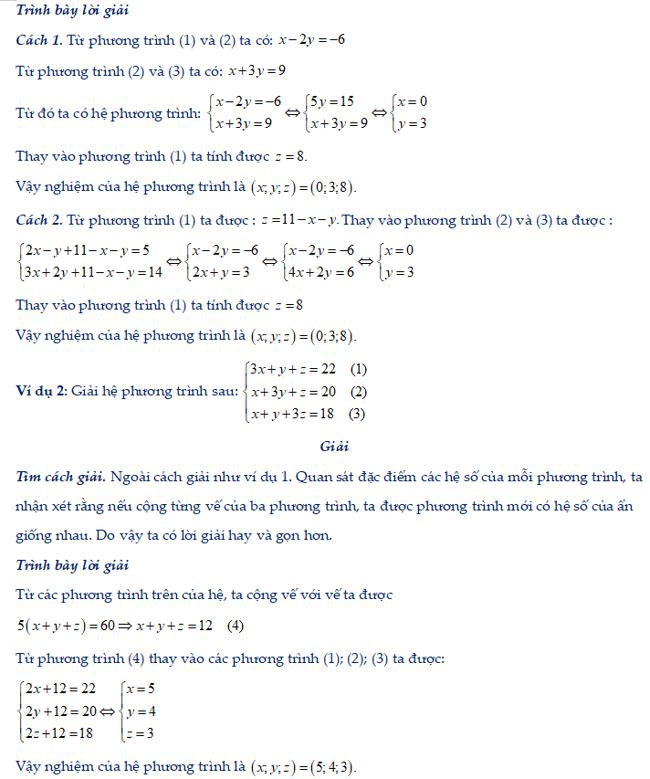 Hệ phương trình bậc nhất nhiều ẩn 