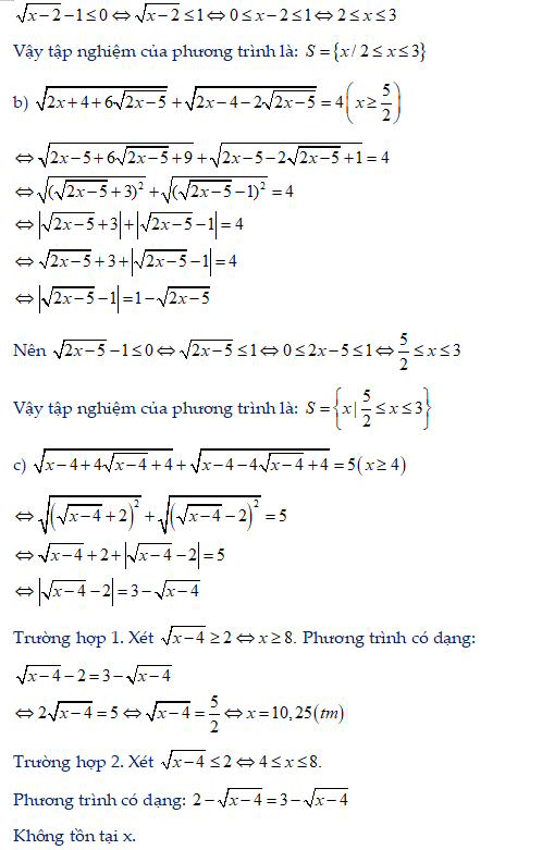 Giải phương trình chứa ẩn trong dấu căn