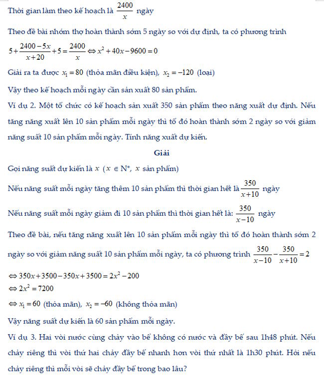 Giải toán bằng cách lập phương trình