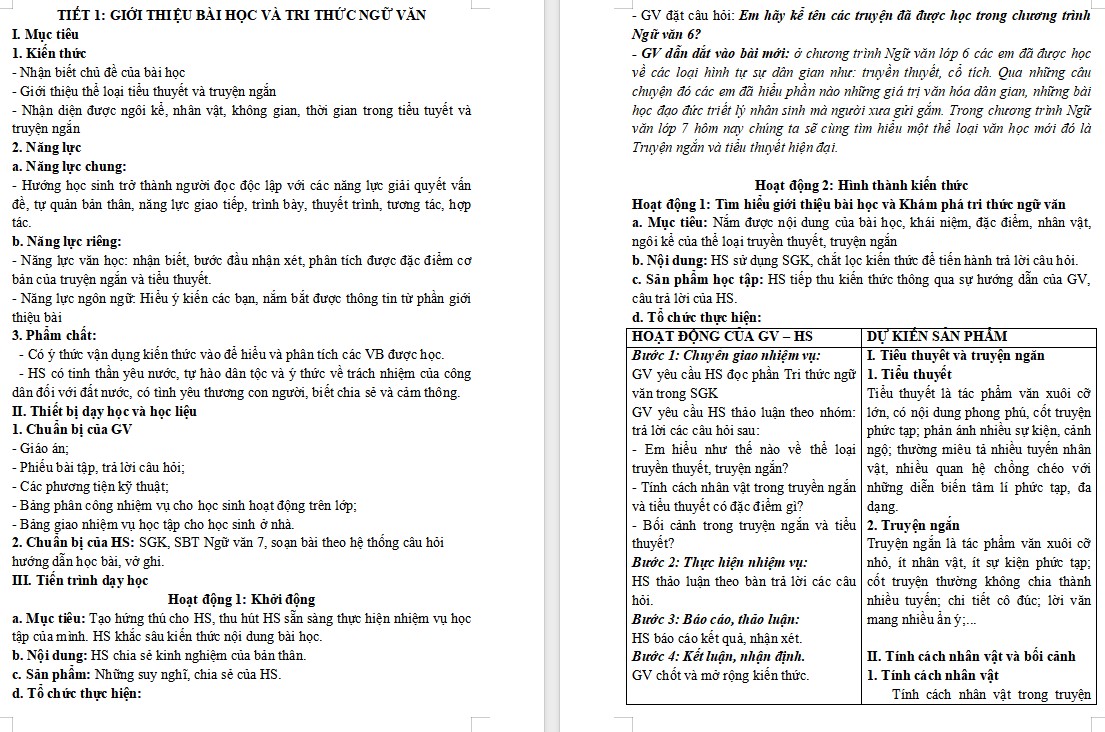 KHBD Ngữ văn 7 Bài Kiến thức ngữ văn trang 13, 14 Cánh Diều