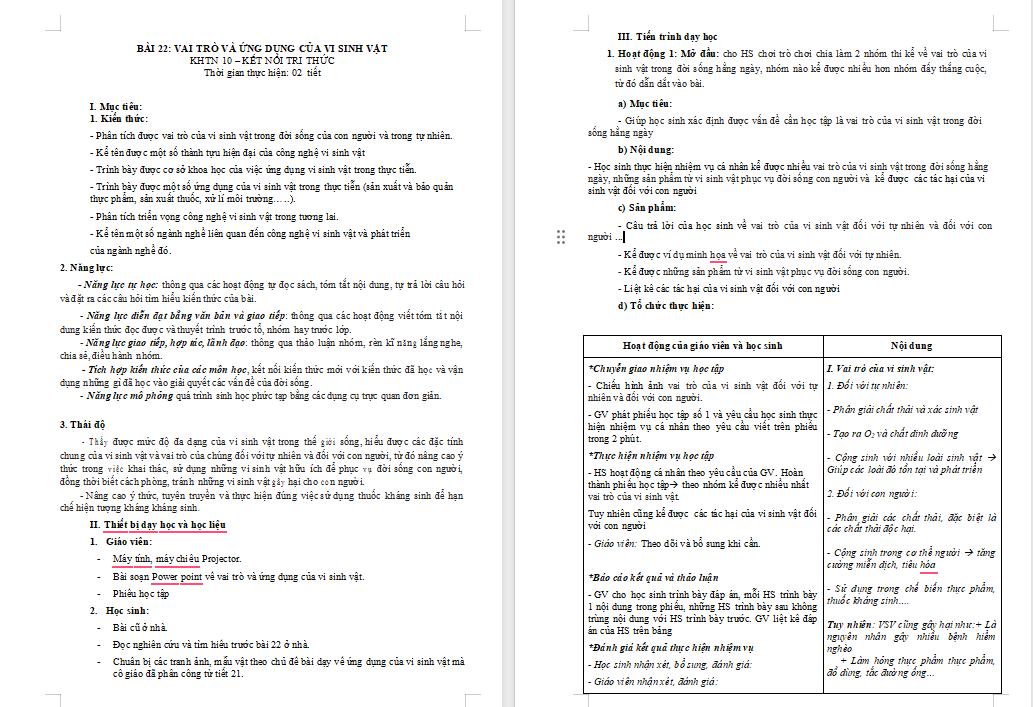 Giáo án PowerPoint Sinh học 10 Bài 22 Kết nối tri thức