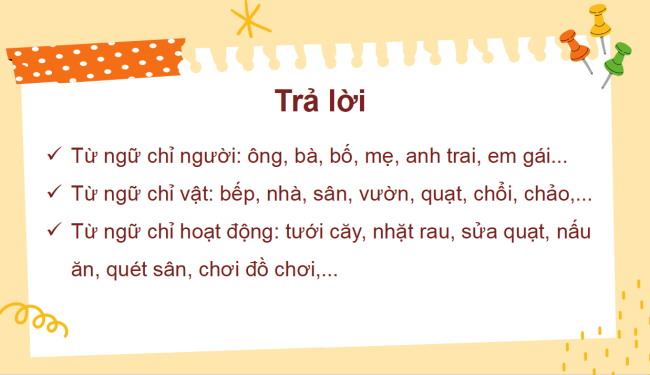 PowerPoint Tiếng Việt 2 Bài 30: Từ ngữ chỉ sự vật, hoạt động. Câu nêu hoạt động